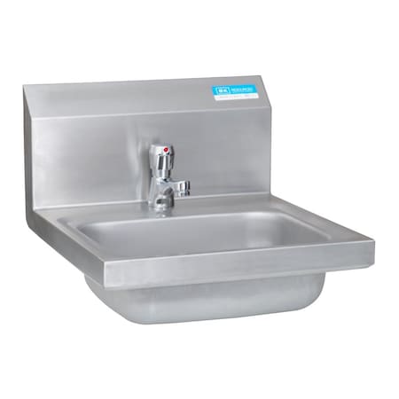 Bk Resources Hand Sink Stainless Steel W/Single Supply Metering Faucet 1Hole BKHS-D-1410-1MF